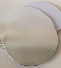 5 X 8 'POLLICI ARGENTO TONDI Bordo Tagliato Sottile TORTA schede schede supportano Culpitt Craft