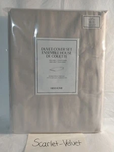 NIP H&M HOME Twin Duvet Cover Set  Washed Sateen Cotton Sheet 270TC Beige  - Picture 1 of 4