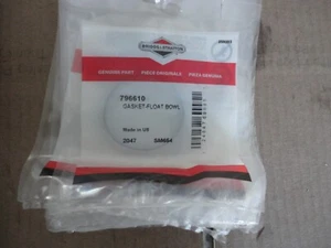 UNA junta de cuenco flotador Briggs & Stratton genuina # 796610 - Imagen 1 de 1