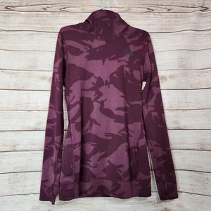 THE NORTH FACE Women's Pullover Hoodie Burgundy Thumb Hole Turtleneck Size S/P - Picture 1 of 12