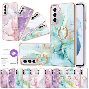 For Samsung Galaxy S21 S20 Ultra With Strap Marble Pattern Shockproof Phone Case - Picture 1 of 87