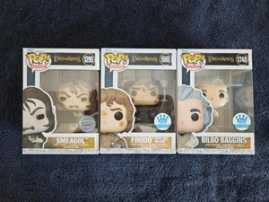 Funko Pop! LOTR Exclusive Set BILBO BAGGINS #1748, FRODO #1565 & SMEAGOL #1295 - Picture 1 of 6