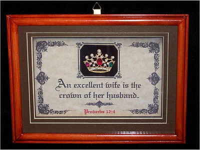 Bible Verse Plaque/Signs"EXCELLENT WIFE IS THE CROWN OF HER HUSBAND"Wedding Gift - Image 1 of 2