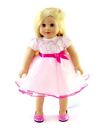 Doll Clothes 18" Dress Hot Pink White Fits American Girl Dolls