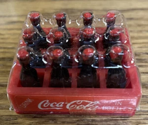 Coca Cola Coke Crate With 12 Bottles Miniature In Original Plastic Wrapper - Picture 1 of 5