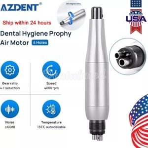 Premium Plus Dental Hygiene Prophy Handpiece Air Motor 4 Holes & 4:1 Nose Cone - Picture 1 of 24
