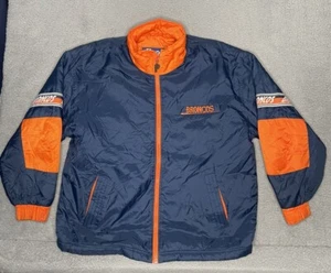 Vintage Pro Player NFL Denver Broncos Jacket Mens Large Full Zip Navy Blue - Picture 1 of 12