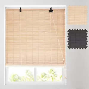 QUALITY Bamboo Roll Up Blinds - 2 Colours Available - Picture 1 of 5
