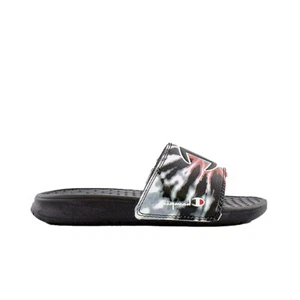 Champion Unisex Kids Super Tiedye Slides Black/Scarlet Cp101195P, Size 12 - Picture 1 of 5