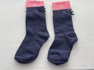 New Gymboree Girls Navy Blue 2 pair Socks Size 3-4 years US Shoe 9-10 - Picture 1 of 8