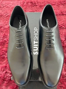 NEW-SuitShop-Mitchell-Men Black leather Oxford shoes. Sz-13.Vietnam. - Picture 1 of 13