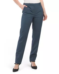 Pantalones Theory Treeca Largos Mezcla Lana Azul Ceniza Nuevos con Etiquetas Talla 6; 12; 14 - Imagen 1 de 26