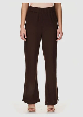 Pantalones de gasa para mujer Sanctuary marrón fácil de llevar pierna ancha talla pequeña $99 Foto 1 de 3