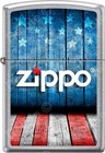 Zippo American Flag Usa Stage Logo With Stars Street Chrome WindProof Lighter
