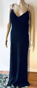 NWT $340 HAYLEY PAIGE Black LACE Full-Length Evening Wedding dress size 14 - Picture 1 of 15