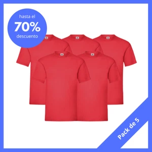 Pack 3, 5 o 10 camisetas color rojo Fruit Original cuello redondo S, M, L, XL - Imagen 1 de 36