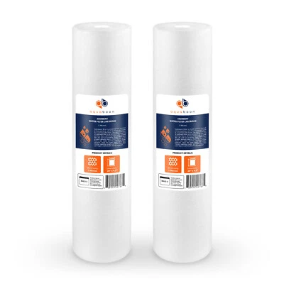 2PK of Big Blue 1 Micron 20" x 4.5" Sediment Water Filter Cartridge by Aquaboon - Image 1 of 4