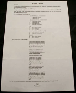 Queen Roger Taylor Promo Fan Club Letter Parlophone Nazis 1994 - Picture 1 of 12