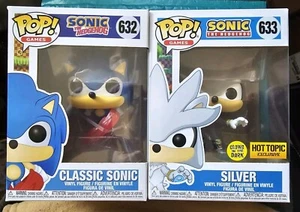 Funko POP! Lote Sonic The Hedgehog: Classic Sonic #632 & Silver #633 GITD - Imagen 1 de 3