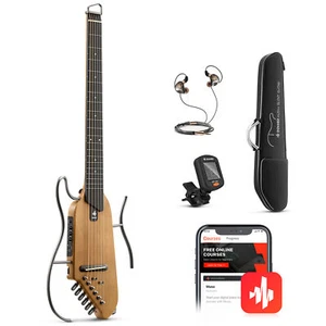 Donner HUSH™ I Acoustic Electric Guitar Compact Pratice Perform Travel Mahogany - Picture 1 of 10
