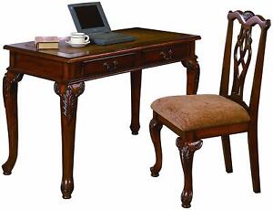 Fairfax Home office Computer Workstation Study Writing Desk with Chair Set