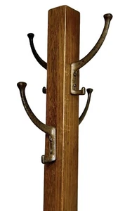 Arts and Crafts Style Mission Oak Coat Rack Hall Tree Early 20th Century Antique - Picture 1 of 21
