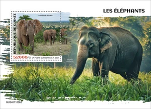 Elephants MNH Stamps 2024 Guinea S/S - Picture 1 of 1