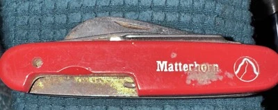 Vintage Imperial USA Red Matterhorn 6 Blade Camping Utility Pocket Knife - Image 1 of 4