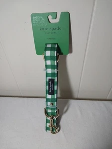 Kate Spade Pet Leash - Green Gingham (M/L) 72" Long Up To 90 Lbs. - Picture 1 of 9