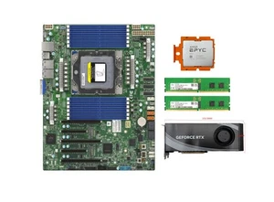 Supermicro H13SSL-N mit RTX 4090 24GB GPU AMD EPYC ZEN4 9374F CPU 64GB DDR5 RAM - Bild 1 von 6