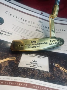 Scotty Cameron Gold Plated Newport The Winner Hal Sutton At The 1998 Tour Champ - Picture 1 of 5