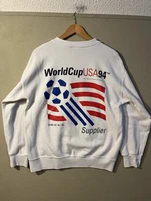 Vintage 1994 World Cup USA Nutmeg Mills Sweatshirt Size Large Soccer Sybase Vtg - Image 1 of 4