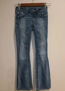 VNTG Miss Me Low Rise Embroidered Jeans Sz 10 Junior Light Wash Boot Cut 00s Y2k - Picture 1 of 15