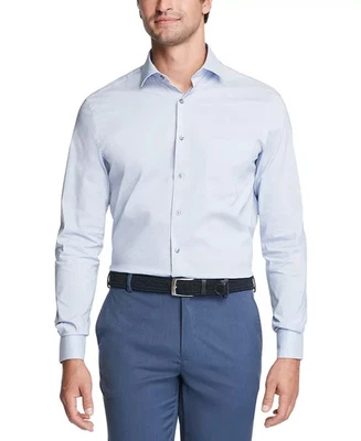 Camisa de vestir Van Heusen L29513 azul plata escudo antimanchas elástico regular talla 34/35 Foto 1 de 4