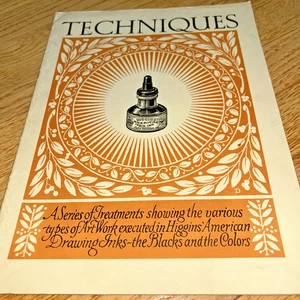 1928 HIGGINS AMERICAN DRAWING INK "Techniques" CHAS. M. HIGGINS - Picture 1 of 15