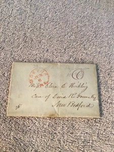 1842 Stampless Cover/Letter Boston MA to New Bedford MA Parental Letter C#HM - Picture 1 of 3