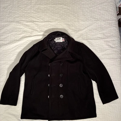 Chaqueta Abrigo Vintage Schott US 740N Lana Negra Guisante Para Hombre Talla 50 Hecha en EE. UU. Foto 1 de 4