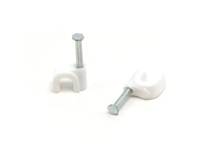Elektrische Kabelklemmen - Weiß |10 Stück| CATV Nagelklemmen 1/4 Zoll (6 mm) - Bild 1 von 9