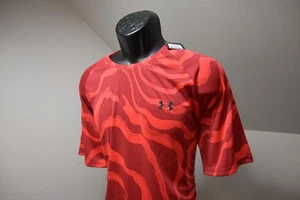 Under Armour Gym Shirt HeatGear Red Camo Athletic Short Sleeve Tee Mens XL NWT - Picture 1 of 8