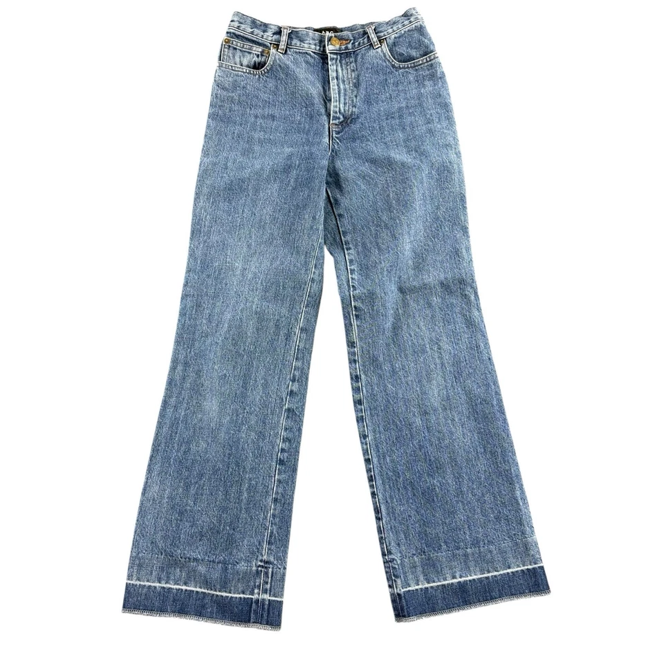 A.P.C. Jeans feminino tamanho 24x26 azul lavagem leve jeans perna reta cintura alta - Imagem 1 de 4