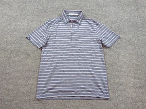 Criquet Poloshirt Herren Small Blau Kurzarm Performance Pima Baumwolle Streifen - Bild 1 von 8
