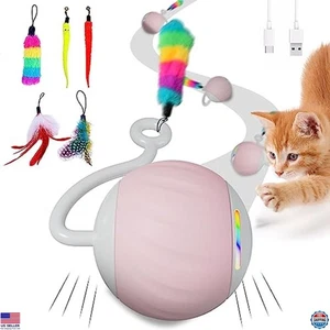 Interactive 5-in-1 Automatic Cat Ball Toy with LED Lights, USB Rechargeable - Picture 1 of 6