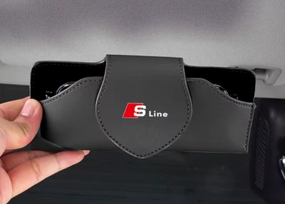 KFZ Sonnenbrillenhalter Leder Magnet Clip Sonnenblende Auto für Audi A1 A3 A4 Q5 - Bild 1 von 4