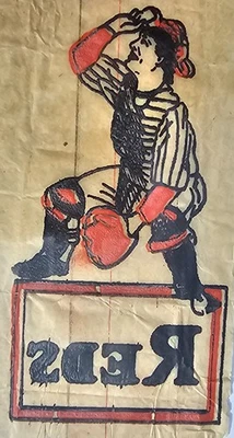 Jitterprint Antique Iron On Transfer Decal 1930s-40s Cincinnati Reds Baseball - Image 1 of 3