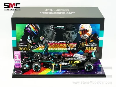 Mercedes AMG F1 W12 #44 Lewis Hamilton Saudi Arabian GP 2021 Spark 1:18 Figure - Image 1 of 4