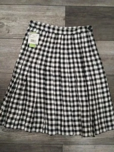 Vintage ELPIDA NEW YORK TAGLIA 6 CAMICIA DONNA A QUADRI PLISSETTATA NERO/BIANCO (NUOVA) - Foto 1 di 10