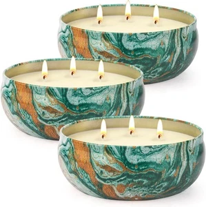 Citronella Candles Outdoor Large - 3 x 14oz 3-Wick Tin Candle for Home Patio ... - Picture 1 of 8