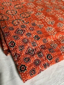 Kantha Quilt Bedspread - Handcrafted Boho Blanket Throw Handmade-Tween size - Picture 1 of 2