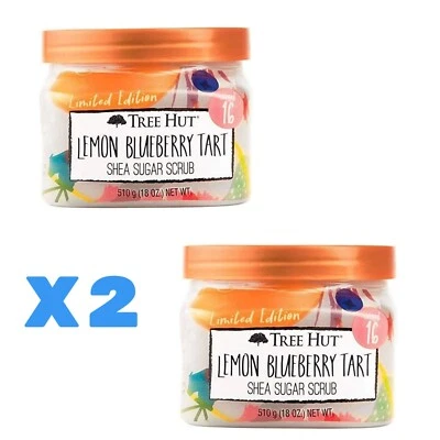 Exfoliante Tree Hut Limón Arándano Tarta Azúcar de Karité 18oz ~ Ultra Hidratante 2 PACK NUEVO Foto 1 de 4