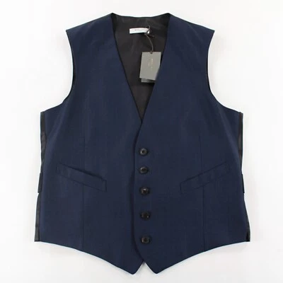 Chaleco/chaleco Boglioli nuevo con etiquetas 100 % lana talla 46R EE. UU. 36R azul/negro ojo de pájaro Foto 1 de 4